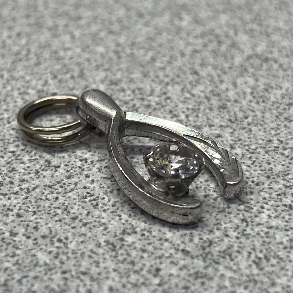 Sterling Silver Wishbone Charm Pendant Dainty Minimalist Modern